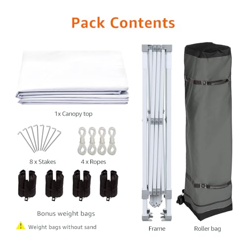 10 x 10 Pop Up Canopy Tent with Wheeled Carry Bag, Blue S46816