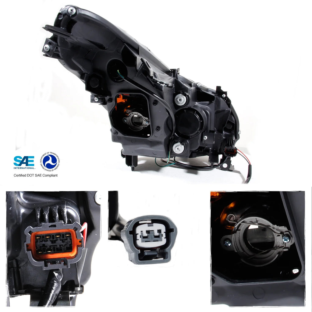 Black Smoked LED Projector Headlights D59260