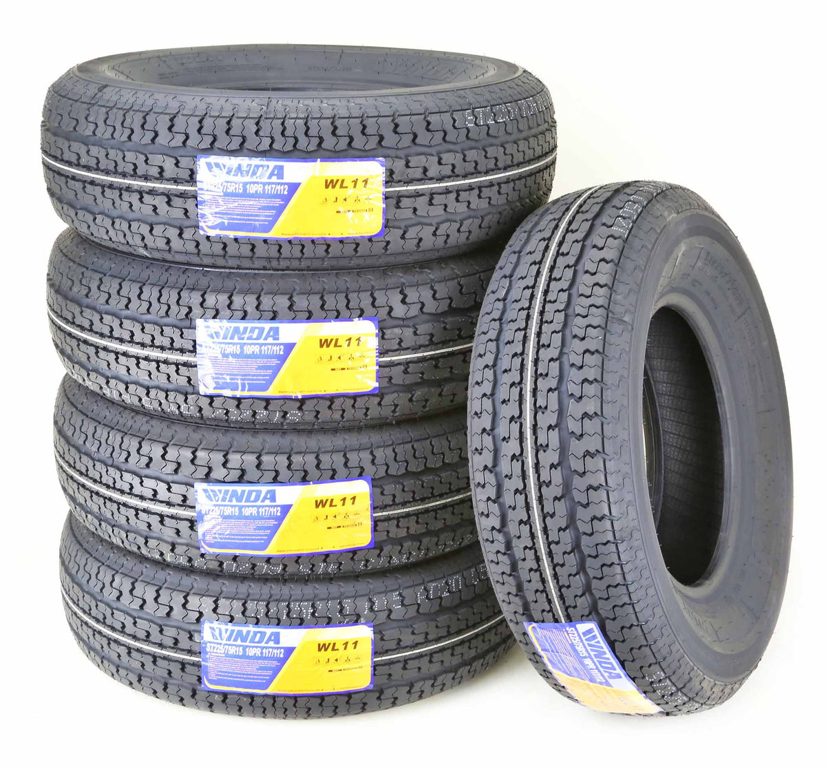 Set 4 Trailer Tire 225/75R15 10 Ply K425177