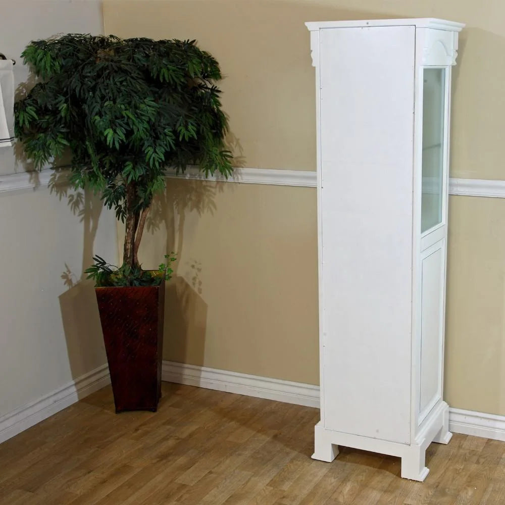 White Wood Linen Cabinet Y49624