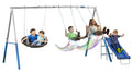 Metal Swing Set with 2 LED Swing Seats, Disc Swing, & Wave Slide P34580