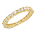 18K Yellow Gold Simulated Diamond Engagement Ring Band Size 3.5 S9073