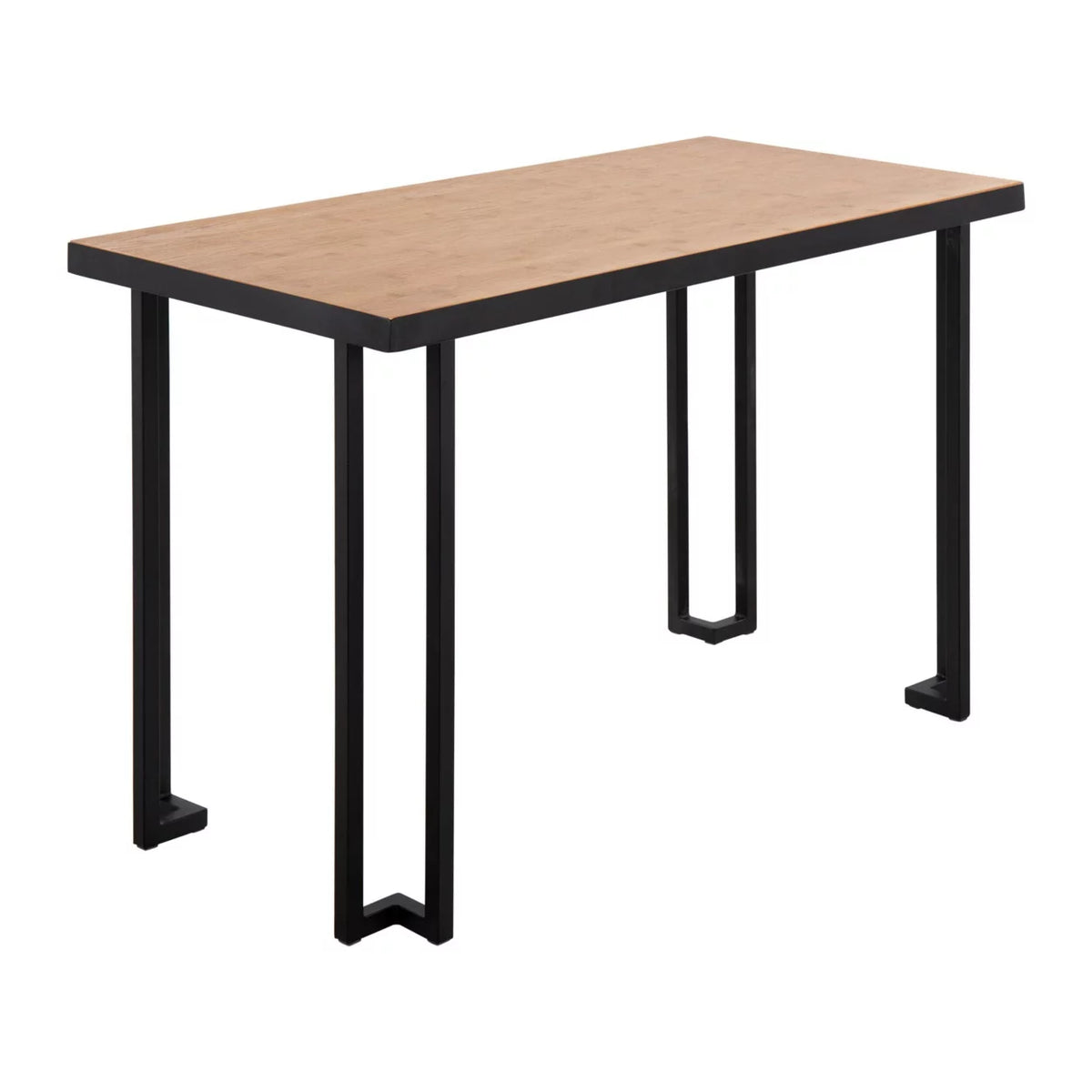 Black Steel Natural Wood Top Desk P30598