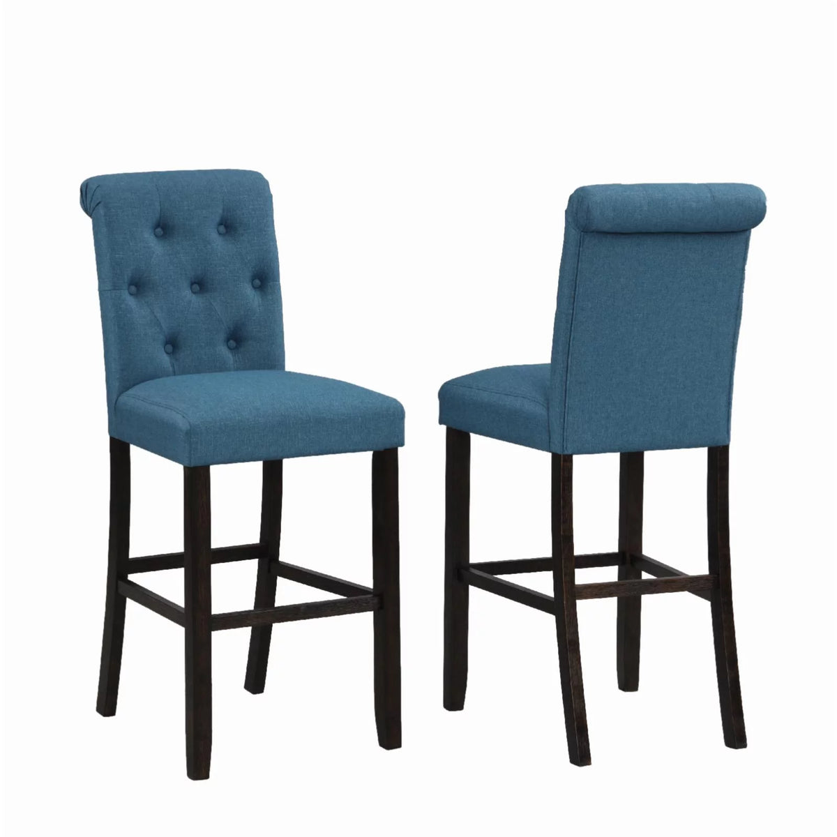 Solid Wood Barstool Set of 2 Gray W69478