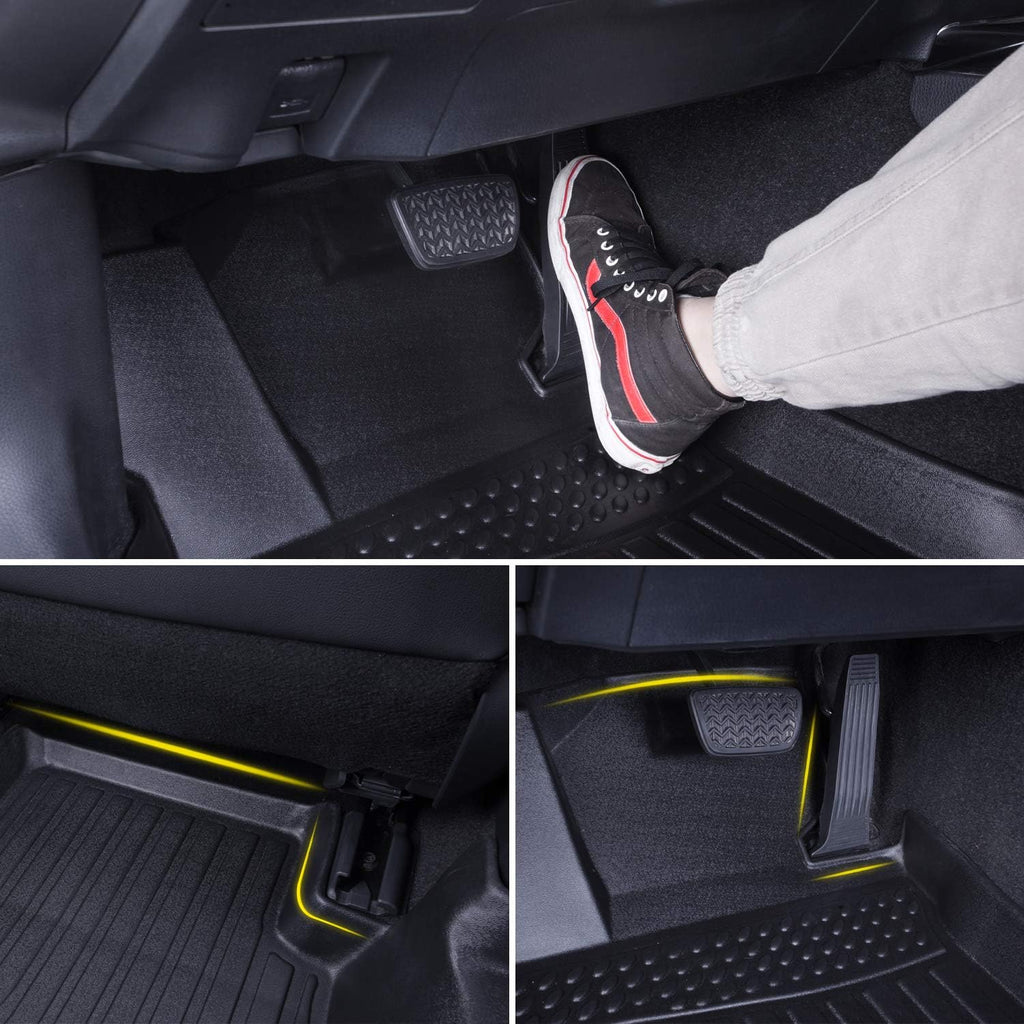 Black Heavy Duty All Weather Front and Rear Car Floor Mats A1067