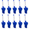 100 Pcs Plastic Pea-Less Safety Whistles with Lanyard - Blue Q6411