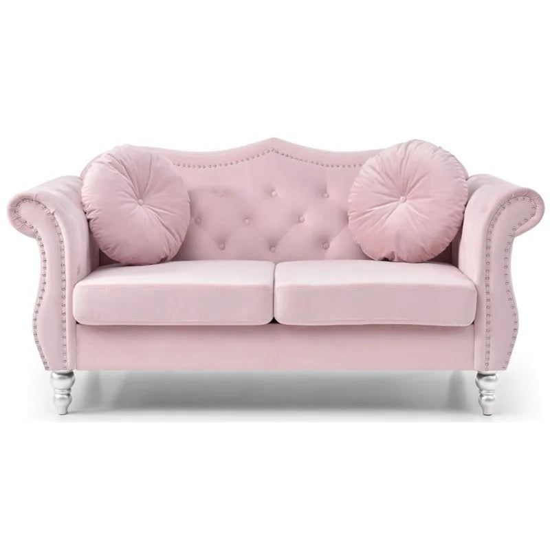 Pink 2-Piece Sofa and Loveseat Furniture Set D51309