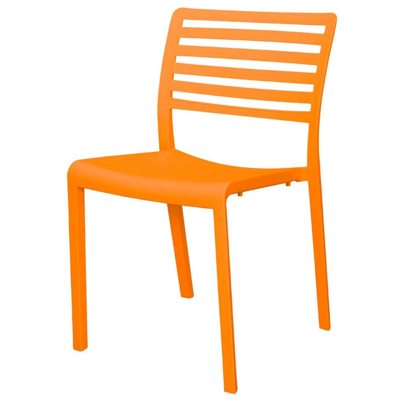 Orange Resin Patio Dining Side Chair L450409
