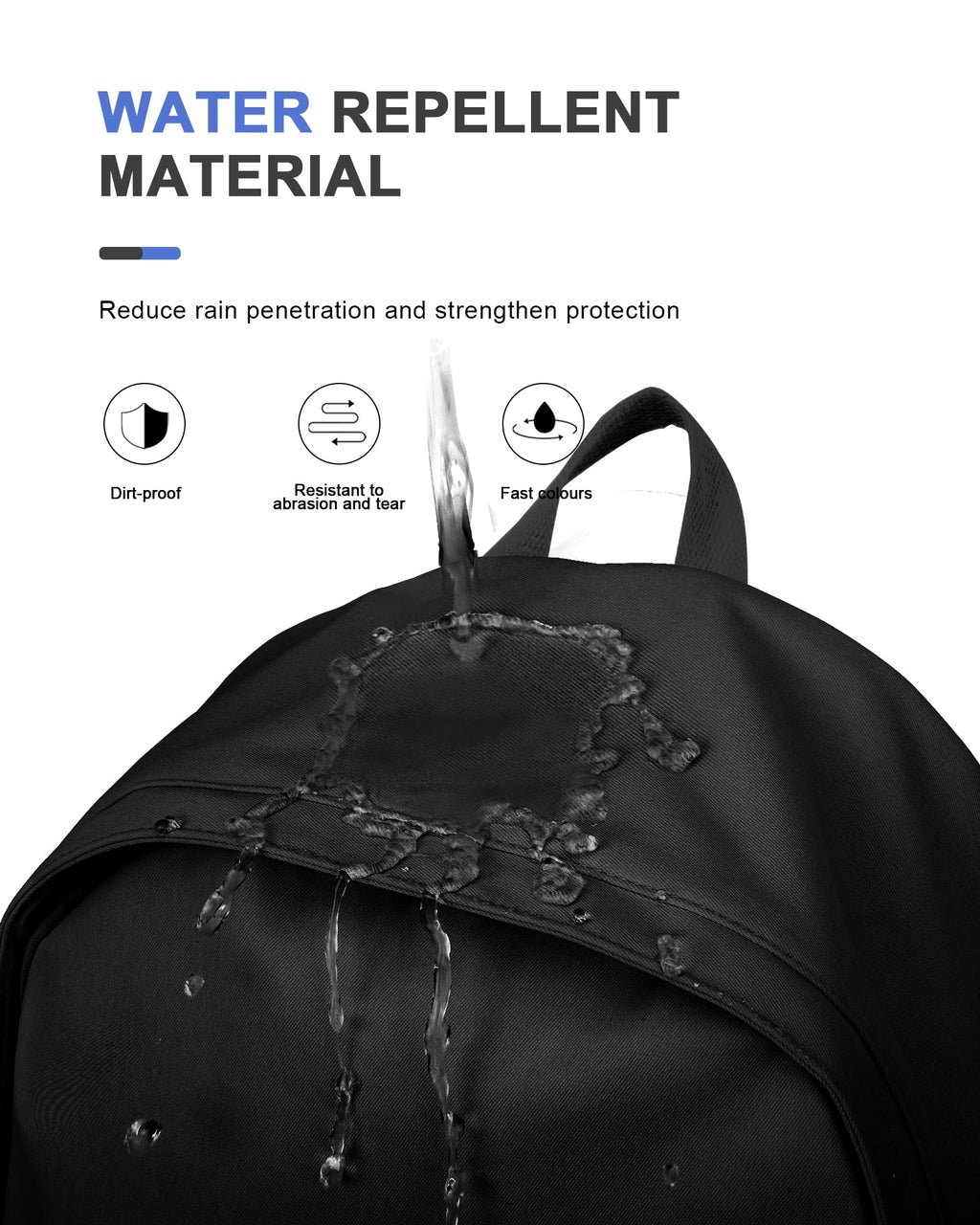 Waterproof Black Laptop Backpack I442146