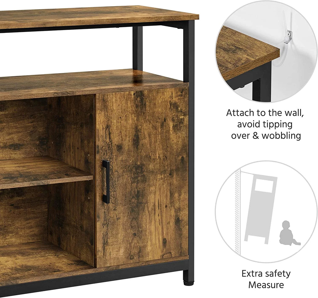 Rustic Brown Sideboard with Two Doors and Adjustable Shelves G8036